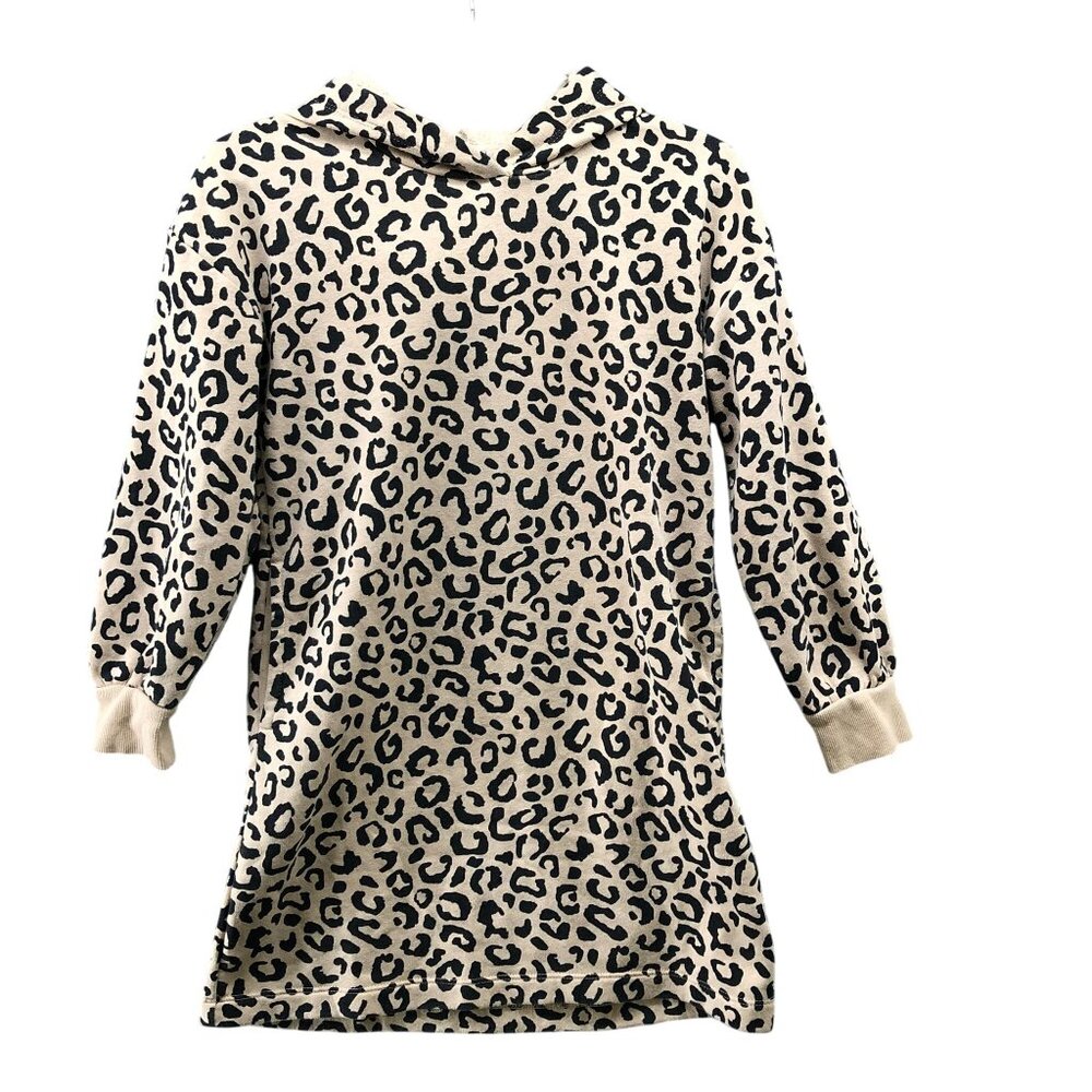 Old Navy Girls 10-12 (L) Leopard Print Hoodie Dress Sweatshirt Pullover